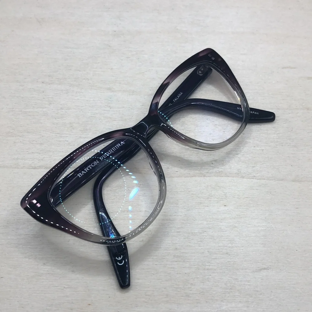 BARTON PERREIRA FALANA AUG EYEGLASSES 51-18-145 JAPAN CAT EYE Aubergine Gradient